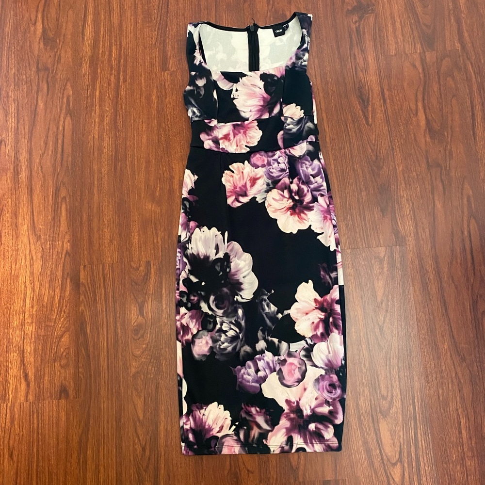 ASOS Floral Purple/Black Dress